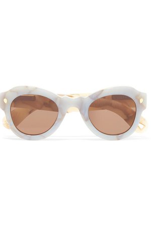 Lucy Folk | Fly Away round-frame acetate sunglasses | NET-A-PORTER.COM