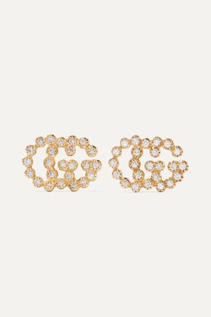 Gold 18-karat gold diamond earrings | Gucci | NET-A-PORTER