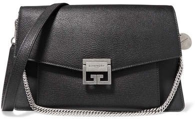 Gv3 Medium Textured-leather Shoulder Bag - Black