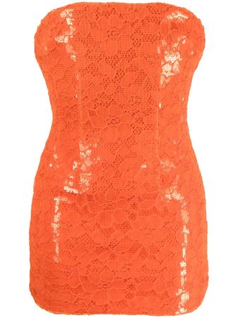 LaQuan Smith floral-lace Strapless Minidress - Farfetch