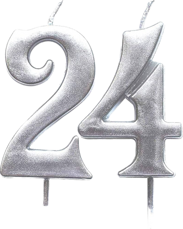 24 number candle silver