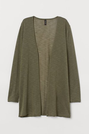 Loose-knit Cardigan - Dark green - Ladies | H&M US