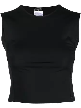 CHANEL Pre-Owned 2000s Gathered Detailing Cropped Tank - Farfetch