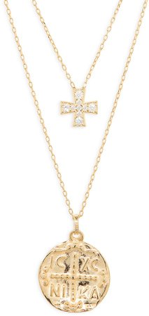 Cross & Medallion Layer Necklace