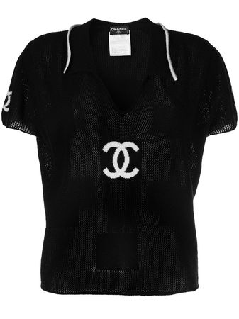 Chanel Pre-Owned 2001 CC-print Cashmere Top - Farfetch