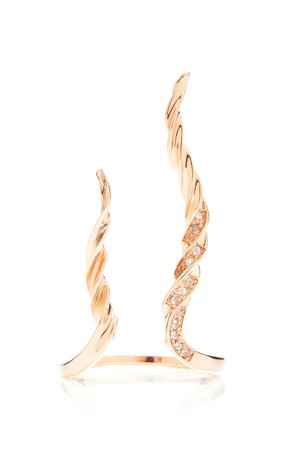 Horns 9K Rose Gold Sapphire Ring by Runa