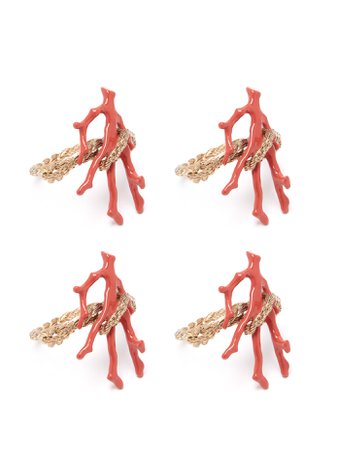 Set of four snake and coral napkin rings | L’Objet | MATCHESFASHION.COM