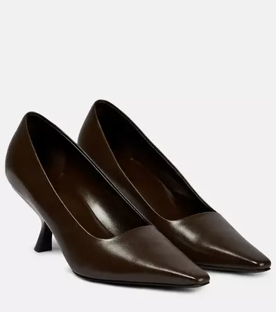 Kitten Leather Pumps in Brown - The Row | Mytheresa