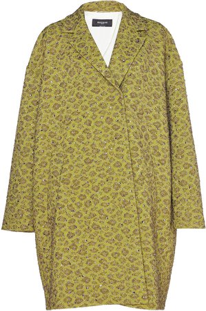 Rochas Embellished Jacquard Coat Size: 38