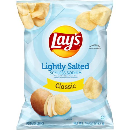 Lay's Potato Chips, Lightly Salted Classic Flavor, 7.75 oz Bag - Walmart.com