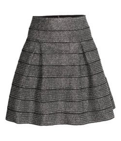 H&M Textured Skirt in Black/Silver