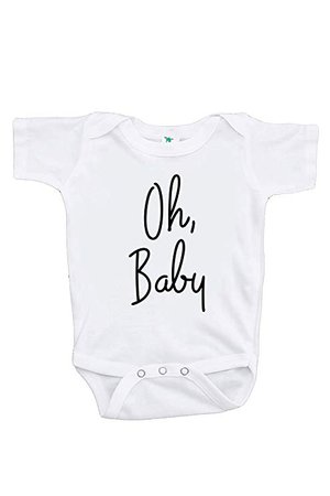 Amazon.com: 7 ate 9 Apparel Pregnancy Announcement Onepiece - Oh Baby White: Clothing