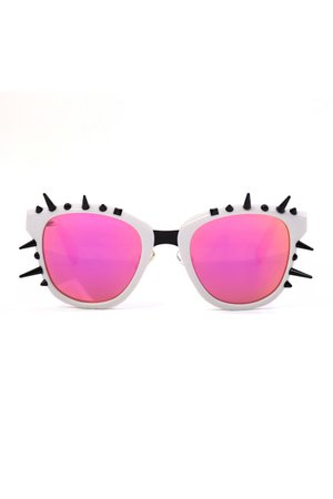 Spiked Out White Sunglasses | Alternative Clothing Store | Gothic, Punk, Metal, Rock