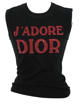 j’adore dior black and red muscle tank