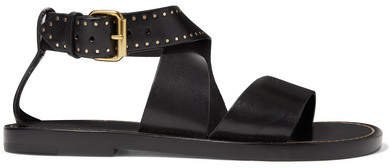 Juzee Studded Leather Sandals - Black