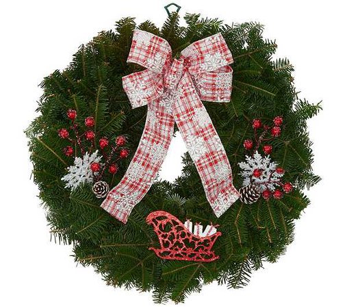 Fresh Balsam Holiday Wreath by Valerie — QVC.com