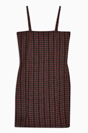 Red Check Cami Pinafore Mini Dress | Topshop