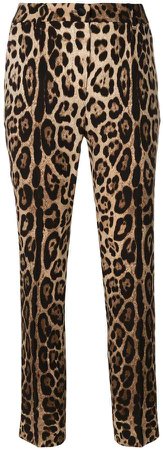 leopard print tapered trousers