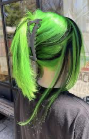 green and black hair