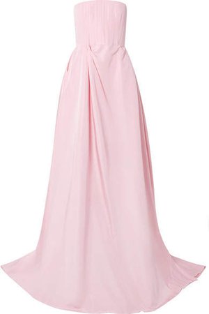 Valeria Strapless Gathered Silk-faille Gown - Pink