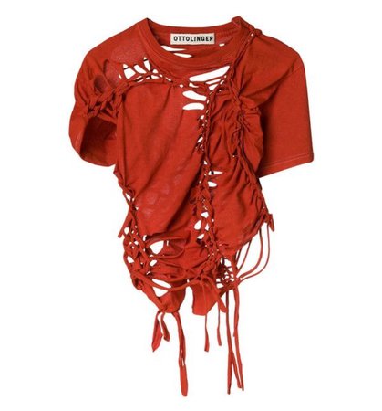 RED RIPPED T-SHIRT | OTTOLINGER