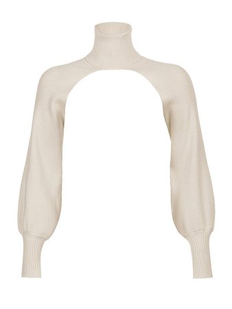 2021 Turtleneck Solid Arm Warmer Cropped Sweater Beige M In Sweaters Online Store. Best For Sale | Emmiol.com