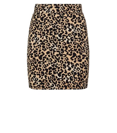 Brown Leopard Print Tube Skirt | New Look