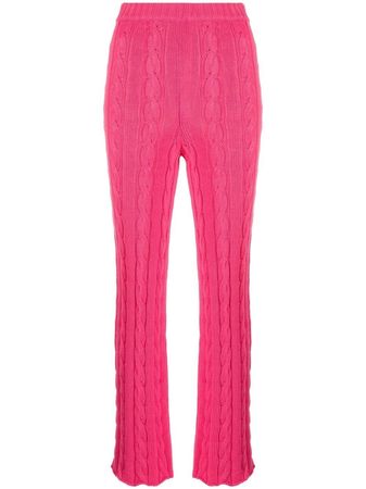 Rowen Rose Knitted flare-cuff Trousers - Farfetch