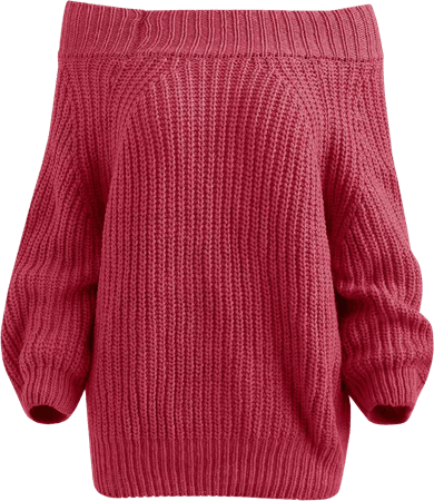 red sweater off shoulder