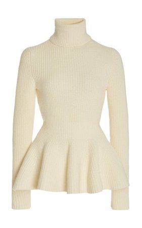 Ribbed Wool-Cashmere Peplum Sweater By Brock Collection | Moda Operandi