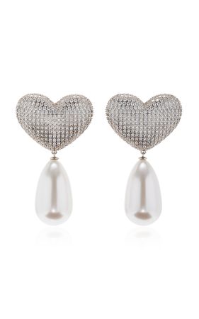 Frances Crystal, Pearl Heart Earrings By Julietta | Moda Operandi