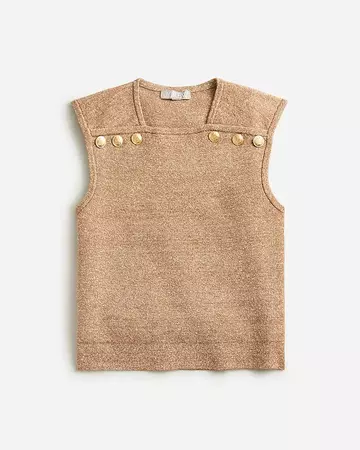 J.Crew: Sweater Shell With Buttons In Merino-linen Blend For Women