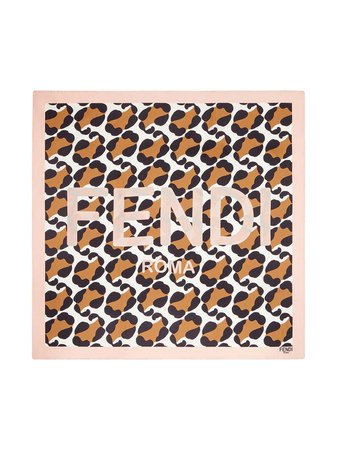 Fendi leopard-print logo scarf - FARFETCH