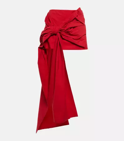 Bow Embellished Mini Skirt in Red - Acne Studios | Mytheresa