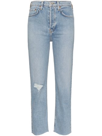 RE/DONE Stove Distressed straight-leg Jeans - Farfetch