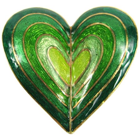 Tiffany and Co. Green Ombre Enamel Gold Brooch