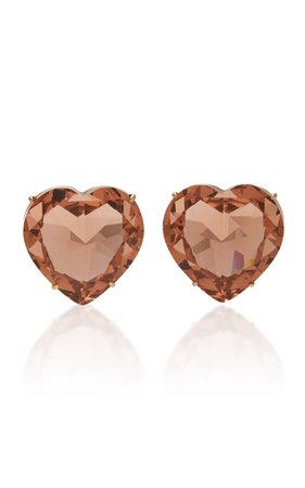 Heart Clip-On Crystal Earrings by Tory Burch | Moda Operandi