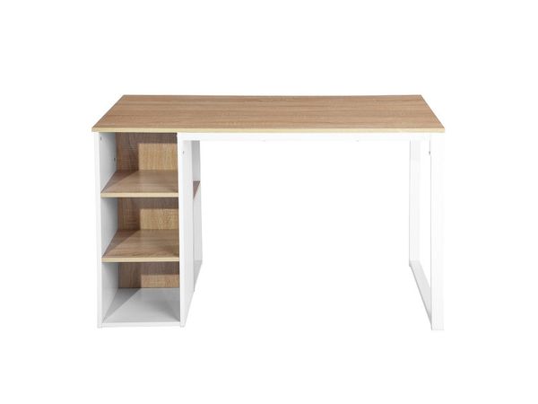 Bureau étagère rangement chêne blanc bois métal - Vente de MOBILIA - Conforama