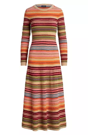 Polo Ralph Lauren Stripe Long Sleeve Wool Blend Sweater Dress | Nordstrom