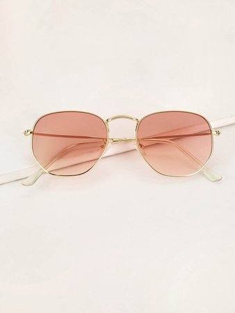 Metal Frame Tinted Lens Sunglasses | SHEIN USA