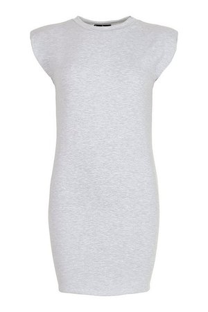 Petite Shoulder Pad T-Shirt Dress | boohoo