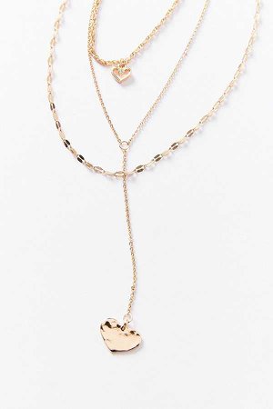 cross my heart layered necklace | Urban Outfitters