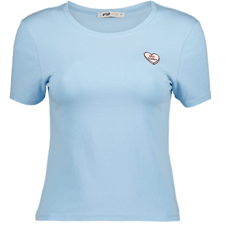 Light blue T-shirt with embroidery