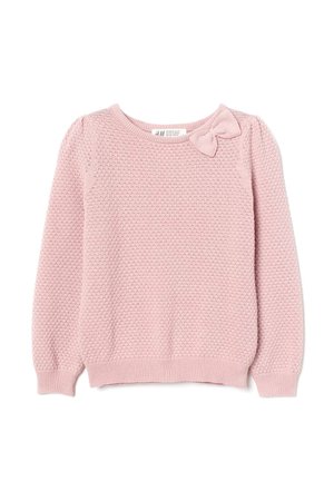 pink knit bow detail jumper