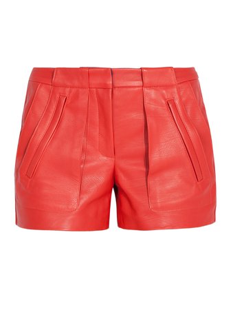 red alc leather shorts