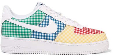 Air Force 1 Leather And Pvc-trimmed Gingham Canvas Sneakers - Blue