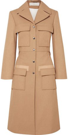 Woven Cotton Trench Coat - Tan