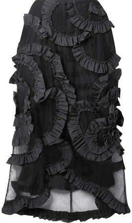 Moncler Genius - 4 Ruffled Shell-trimmed Tulle Midi Skirt - Black