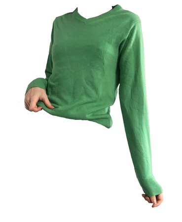 green v neck jumper