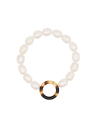 AYM Brown and white Monsoon pearl bracele